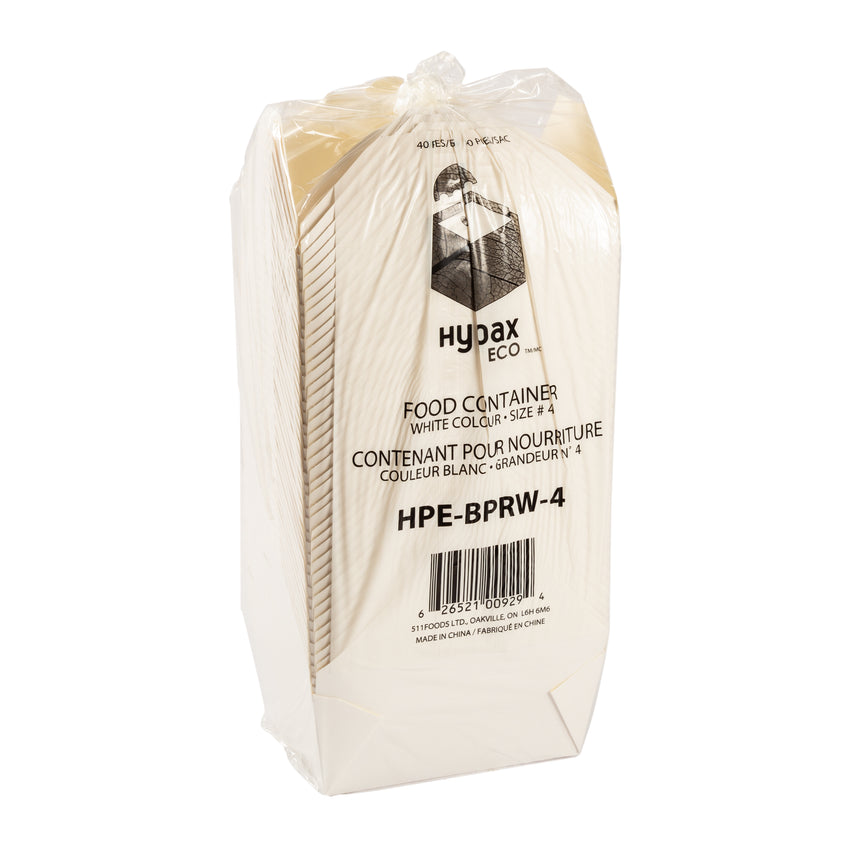 Take Out Food Container #4 White, Case 40x4