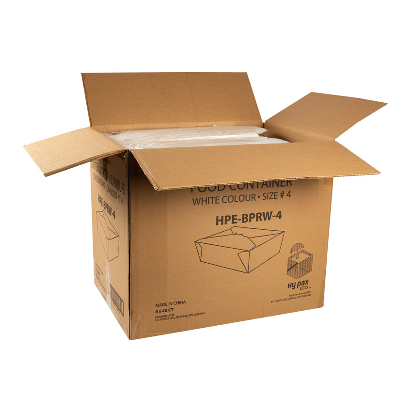 Take Out Food Container #4 White, Case 40x4