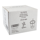 Straw Spoon 8" Red, Case 200x9
