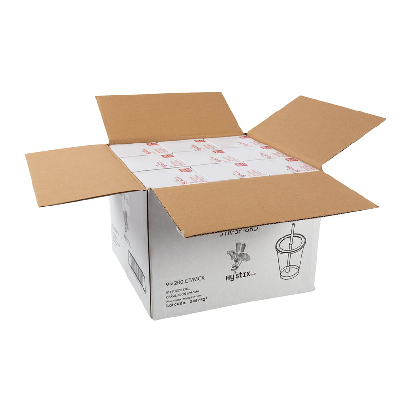 Straw Spoon 8" Red, Case 200x9