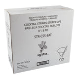 Straw Cocktail Sturdy Sips 8" Assorted, Case 500x20