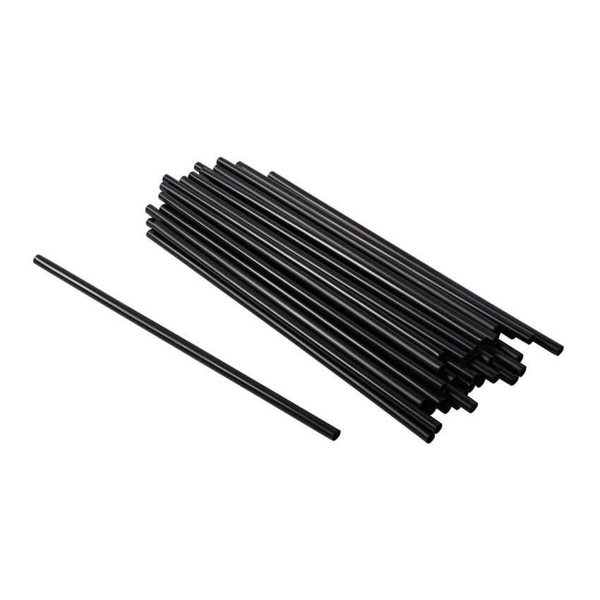 Straw Cocktail Super 8" Black, Case 2500