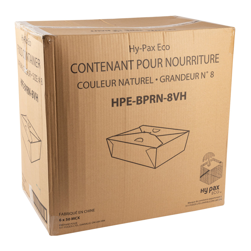 Food Container #8 Natural w vent holes, Case 50x6