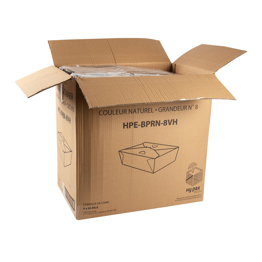 Food Container #8 Natural w vent holes, Case 50x6
