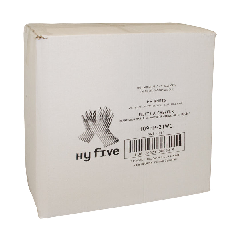 Hairnet Polyester Soft Mesh 21" White, Case 100x20