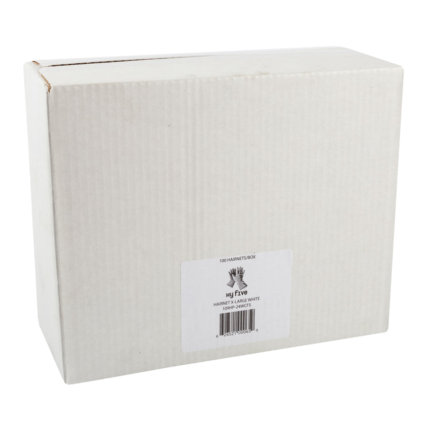 Hairnet Polyester Soft Mesh 24" White, Case 100