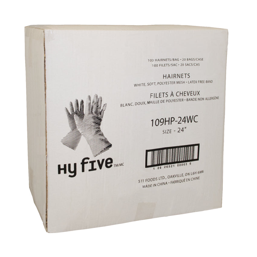 Hairnet Polyester Soft Mesh 24" White, Case 100x20