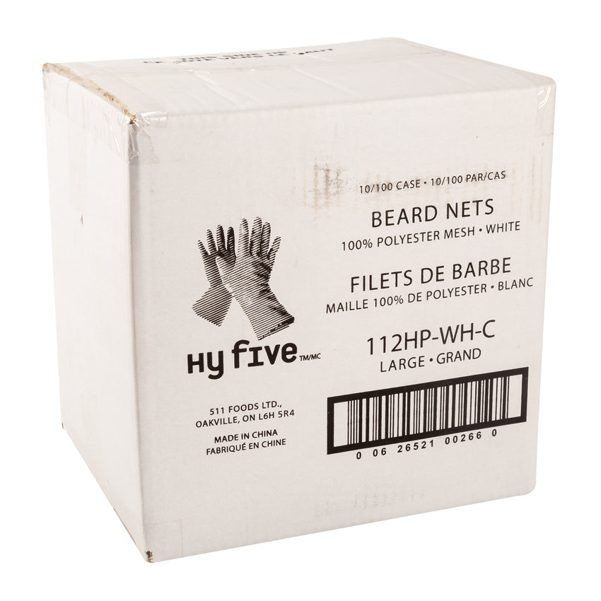 Beard Net Disposable Large 1/8" White, Case 100x10