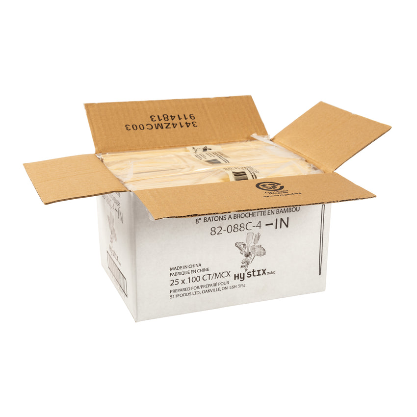 Skewer Bamboo 8", Case 100x25