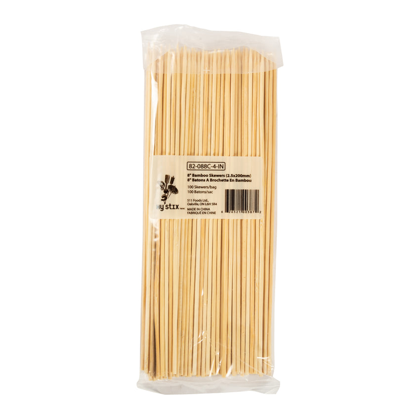 Skewer Bamboo 8", Case 100x25