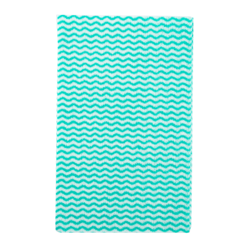 Towel Economy 13x21" Green & White, Case 200