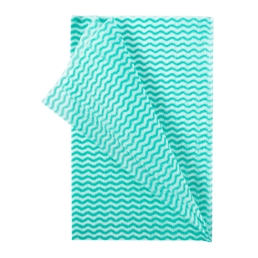 Towel Economy 13x21" Green & White, Case 200