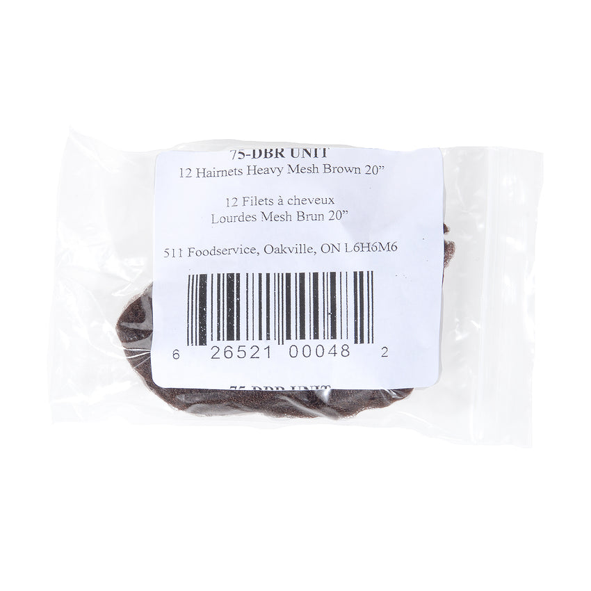 Hairnet HW Nylon 20" 1/4" Aperture Brown, Case 12x12