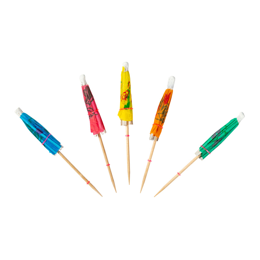 Toothpick Umbrella 4" Assorted Colour, Case 144x5
