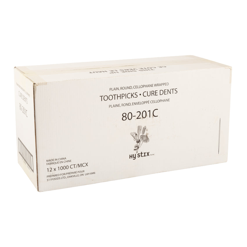 Toothpick Plain Cello Wrapped, Case 1000x12
