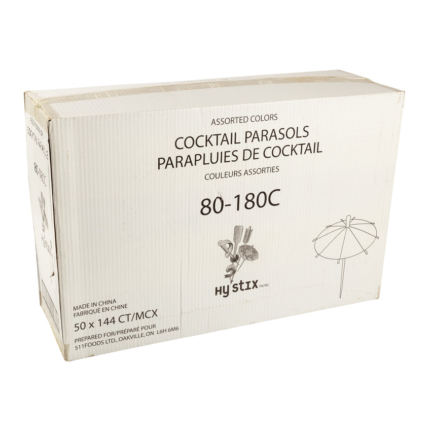 Toothpick Umbrella 4" Assorted Colour, Case 144x50