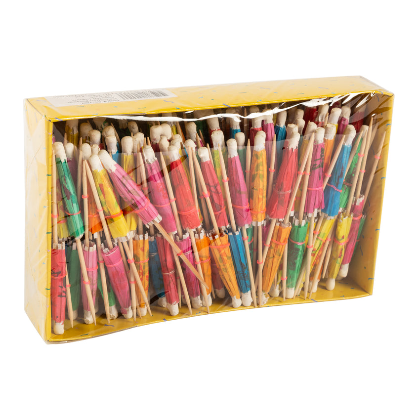 Toothpick Umbrella 4" Assorted Colour, Case 144x50