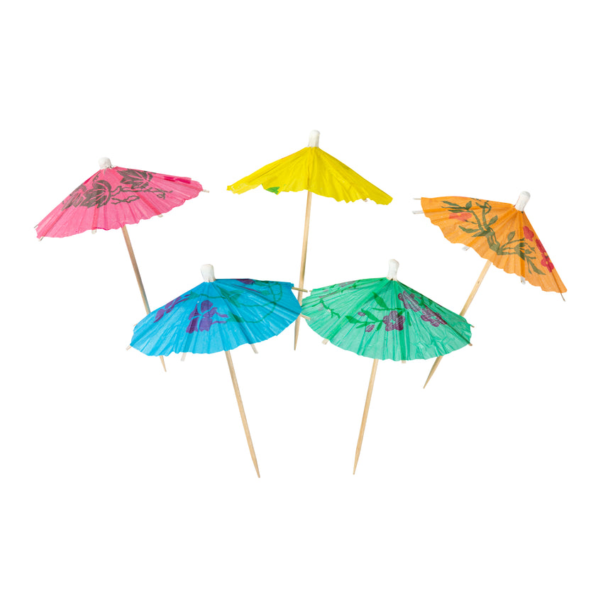 Toothpick Umbrella 4" Assorted Colour, Case 144x50