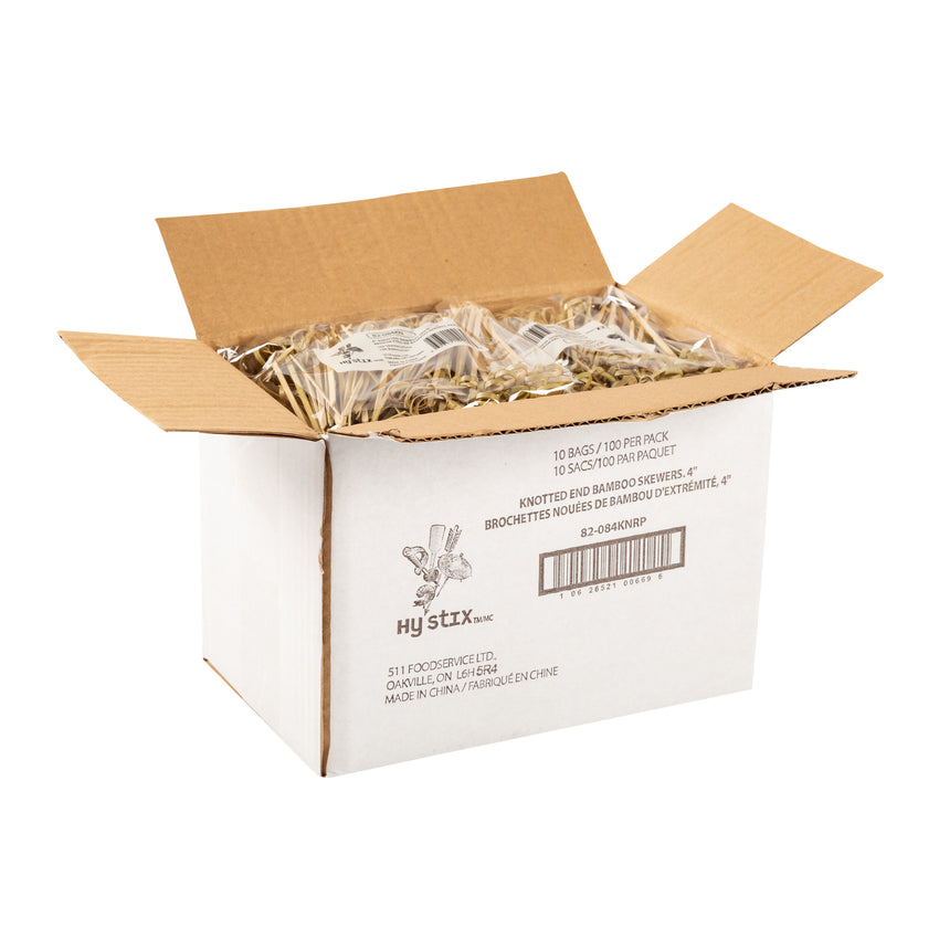 Skewer Knotted Bamboo 4", Case 100x10
