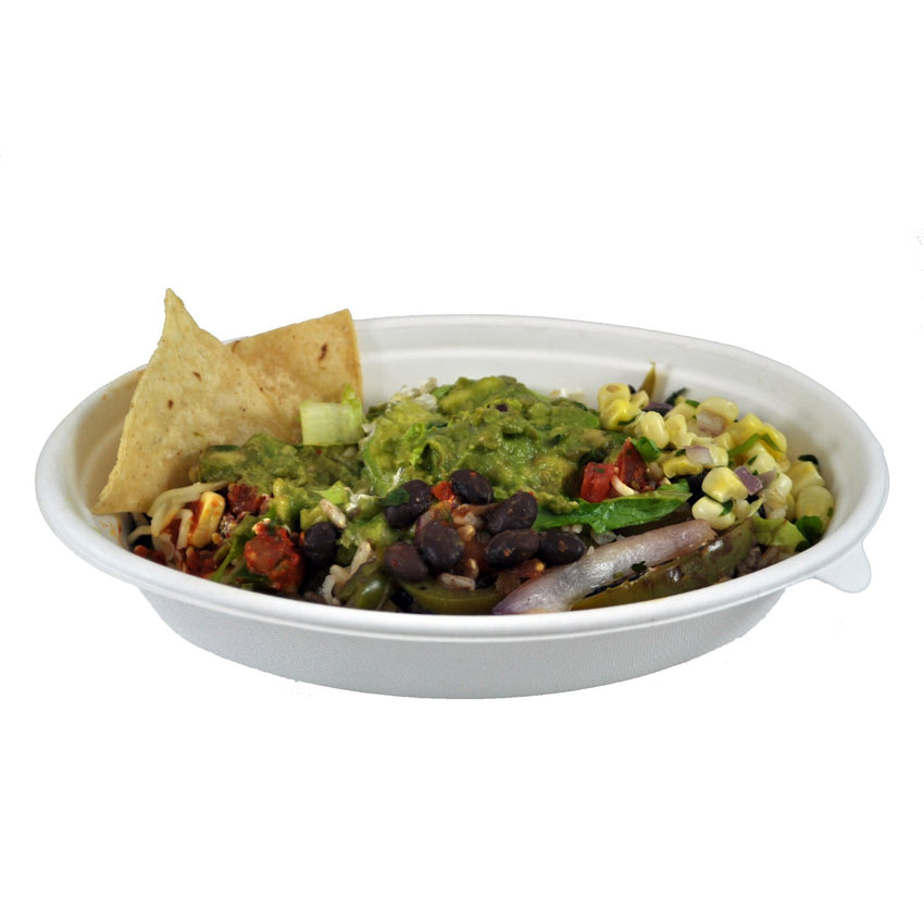 20 oz Oval Bowls, Bowl Filled With Food