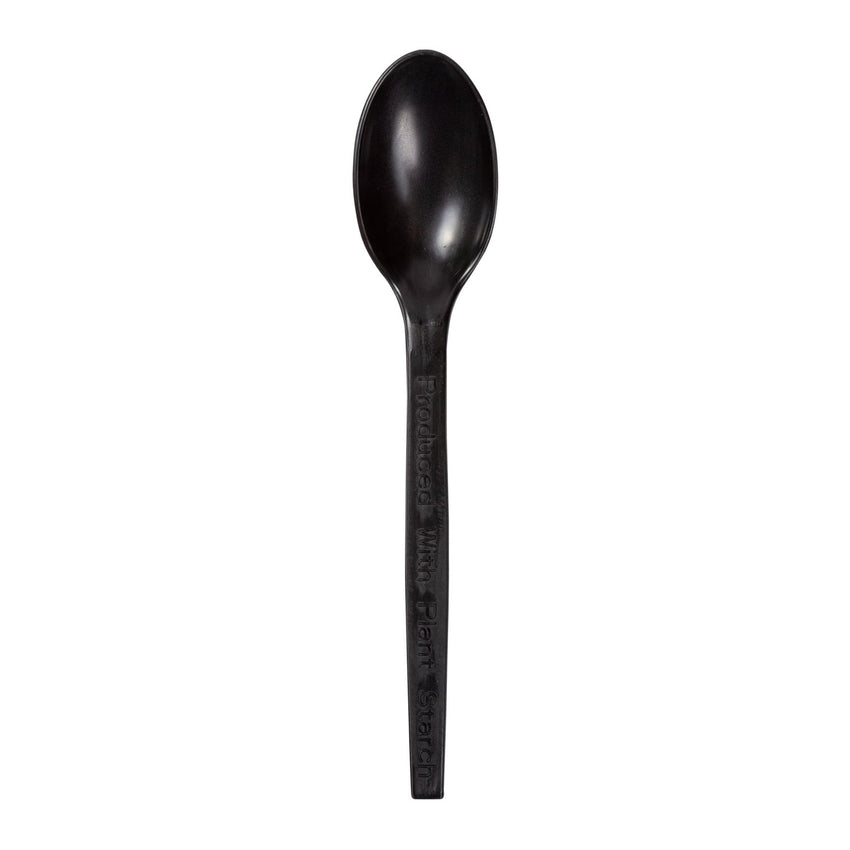 7" Black Plant Starch Material Spoons