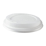 10-20 oz Compostable CPLA Hot Cup Lid, Tilted View