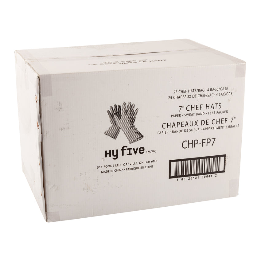 Chef Hat Paper 7" Flat Pack, Case 25x4