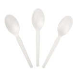 6.5" Compostable CPLA Spoon, Three Spoons Fanned Out