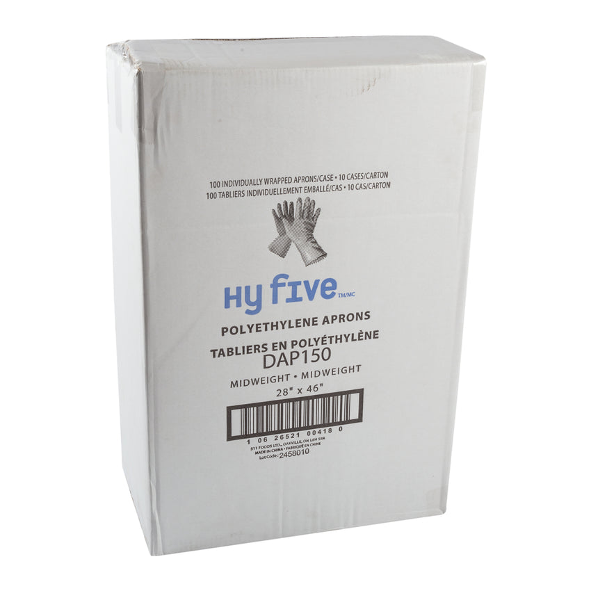 Apron Polyethelyne 28x46" 1.5ml Dispenser, Case 100x10