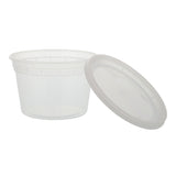 Combo, Deli Container, PP, With Lid, Clear, 16 Oz, Lid Off