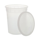 Combo, Deli Container, PP, With Lid, Clear, 32 Oz, Lid Off