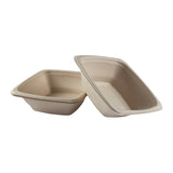 24 oz Tan Bowls Square, Two Bowls Stacked