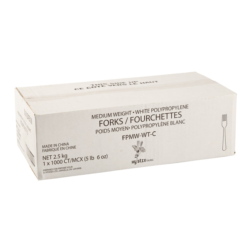 Fork MW Polypropylene White, Case 1000