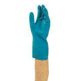 Glove Hsld Rubber 12" Blue Silverlined, Case 12x12