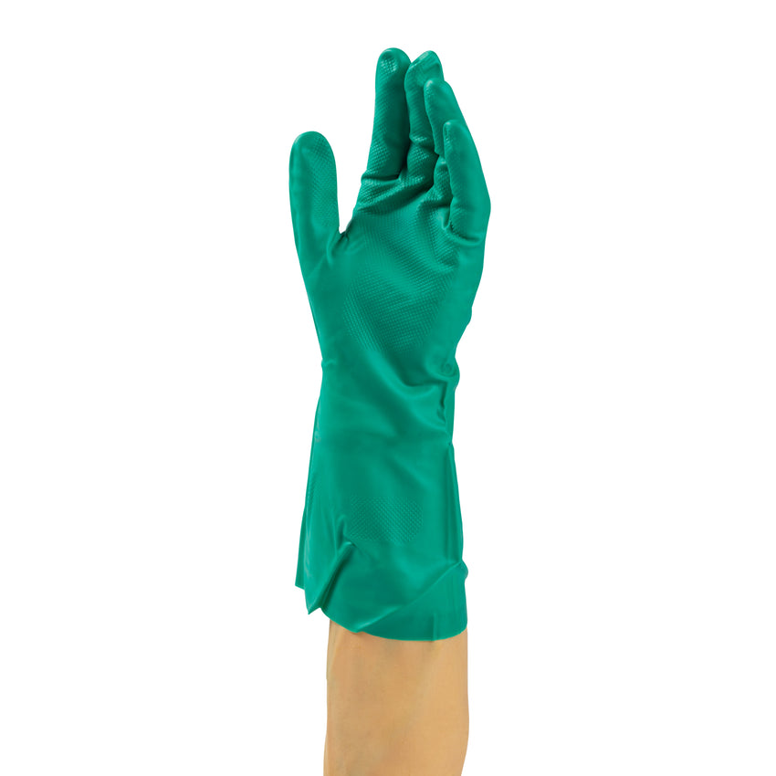 Glove Hsld Nitrile Green Flocklined, Case 15