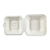 Small Hinged Lid Containers 6" x 6" x 3.19", Opened Container, Overhead View