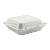 Large Hinged Lid Containers 9" x 9" x 3.19", Closed Container, Side View