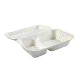 2-section Hinged Lid Containers 9" x 6", Opened Container, Side View