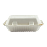Hoagie Hinged Lid Containers 9" x 6", Closed Container, Front View