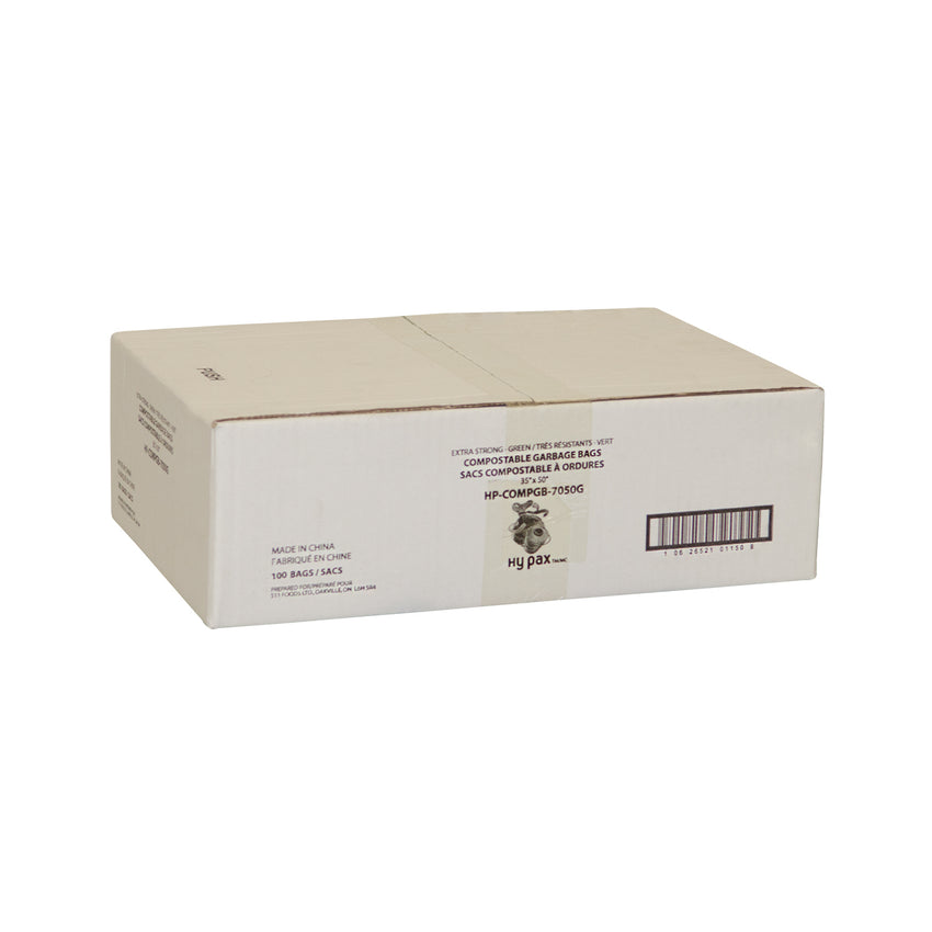 Garbage Bag Compostable 35x50" XStr Green, Case 25x4