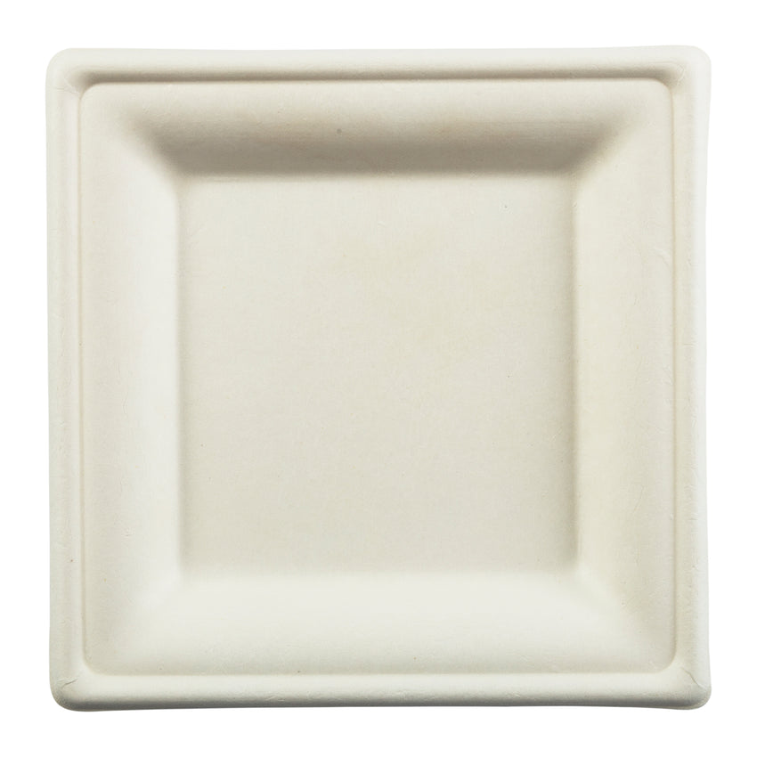 Plate Natural Molded Fiber 6" Square, Case 50x10