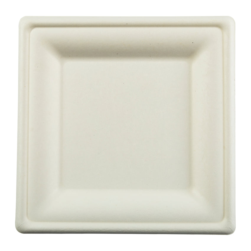 Plate Natural Molded Fiber 8" Square, Case 50x10