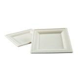 Plate Natural Molded Fiber 8" Square, Case 50x10