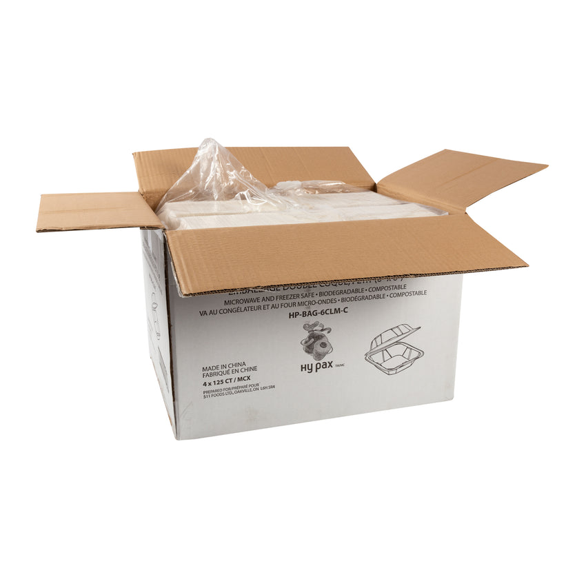 Clamshell Natural Molded Fiber Small, Case 125x4 – 511Foodservice