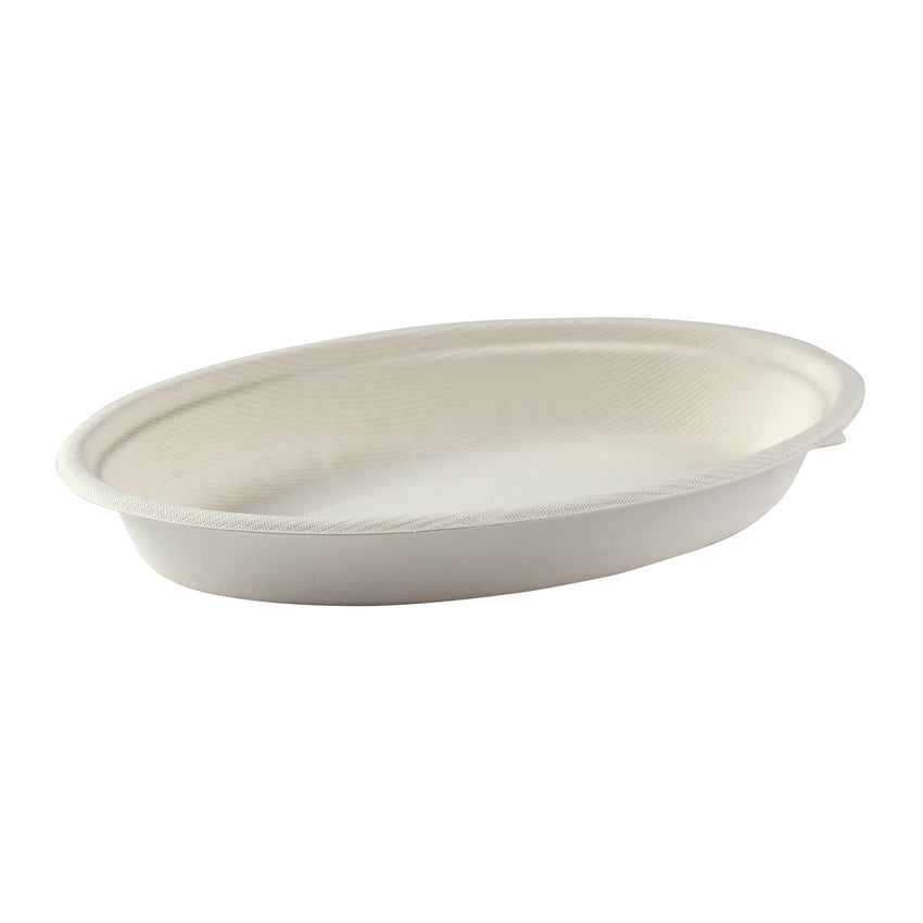 Tray Natural Molded Fiber 24.6x16x2.5cm Oval, Case 125x2