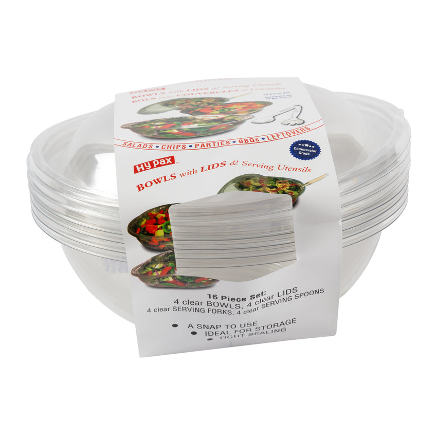 Bowl Kit 4pc w Bowl Lid Serving Utensils, Case 4x60