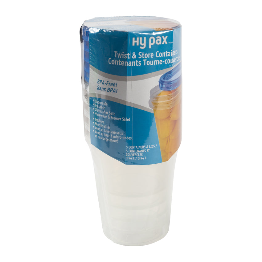 Container Twist Top w Lid PP BPA Free 32oz, Case 5x8