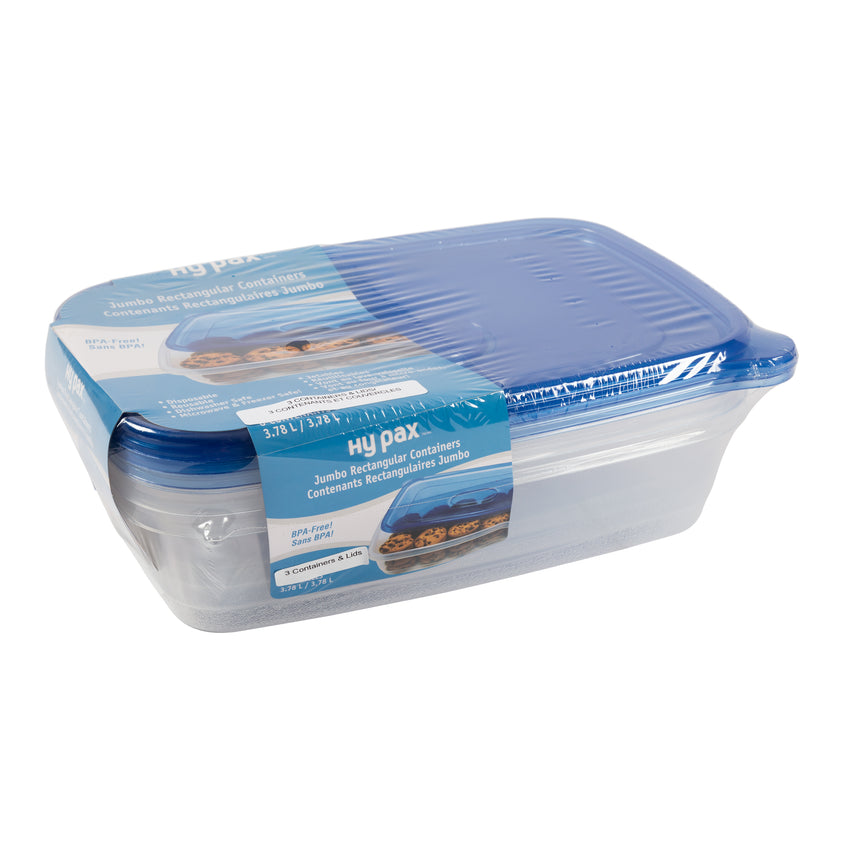 Container Jumbo w Lid PP BPA Free 128oz, Case 3x8