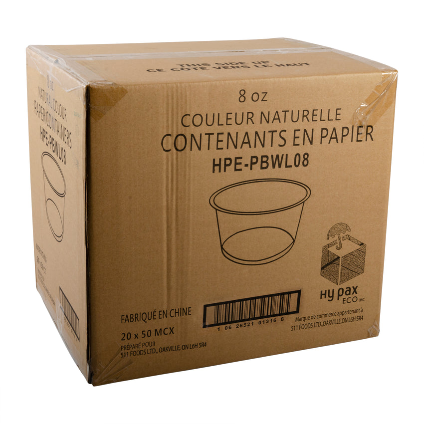 Container Kraft Paper 8oz, Case 50x20