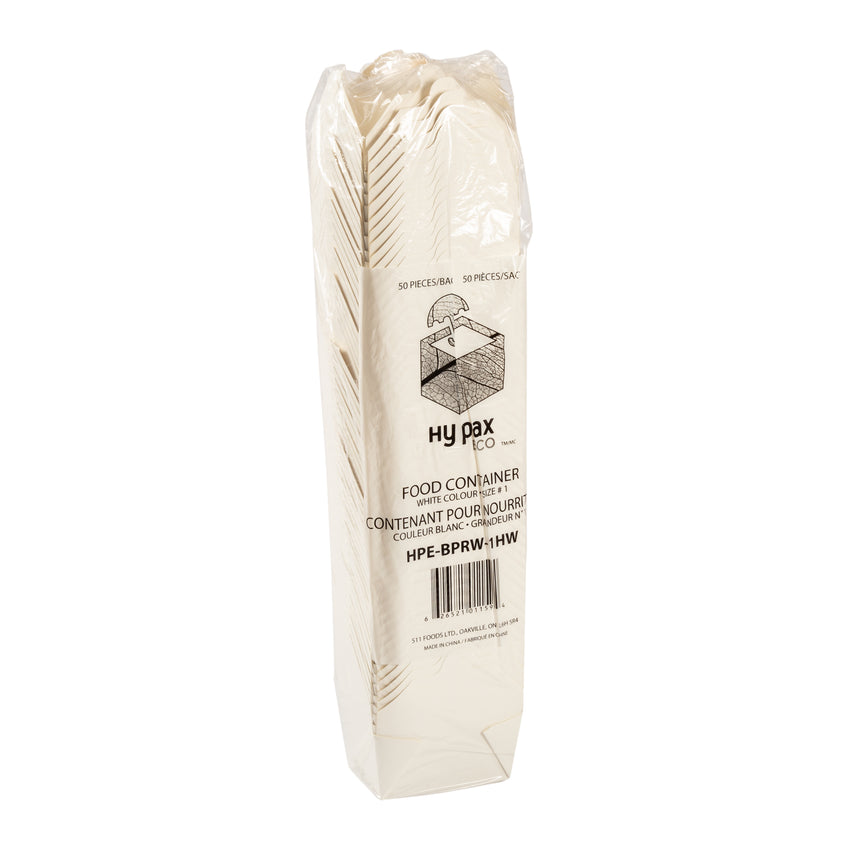 Take Out Food Container #1 HW White, Case 50x9